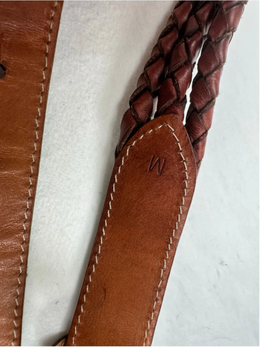 Vintage 1995 Brighton Brown Braided Leather Belt Medium 90607 Silver Hardware